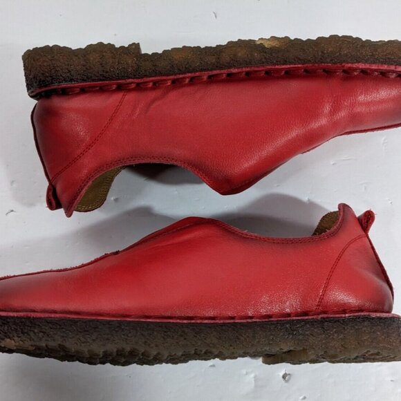 BoNaVi Leather Slip On Comfort Shoes Burnished Red Womens Size 40 (US 8.5) - Picture 5 of 11